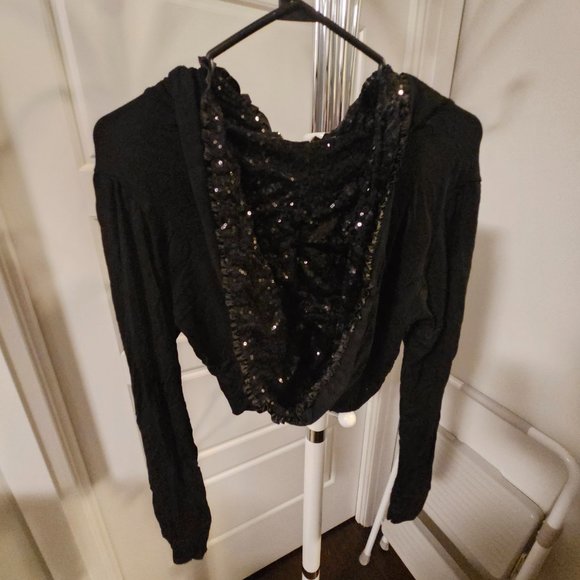 Sequin hoodie crop top - Picture 3 of 6